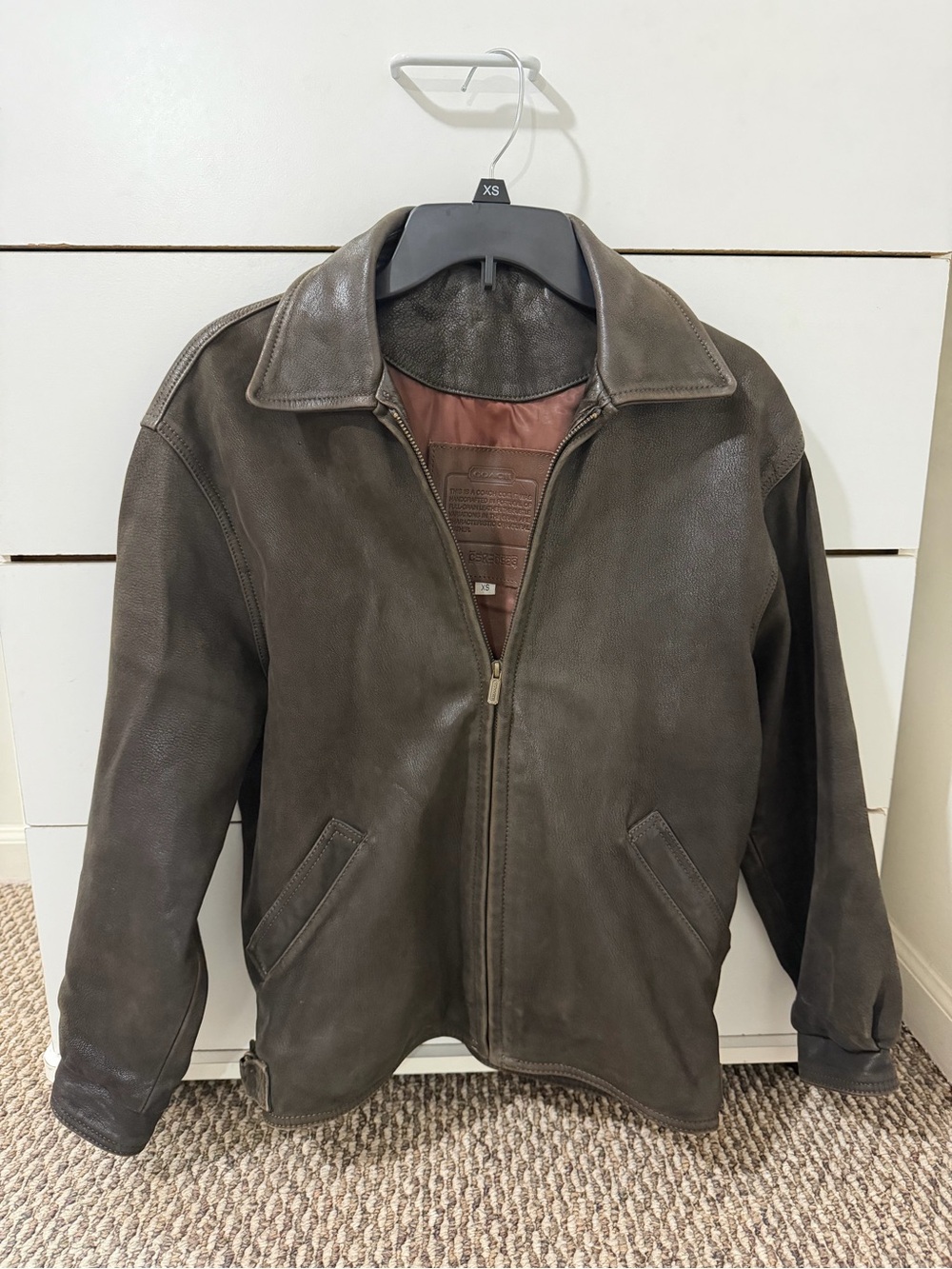 Vintage Women’s COACH Brown Leather Bomber Jacket
